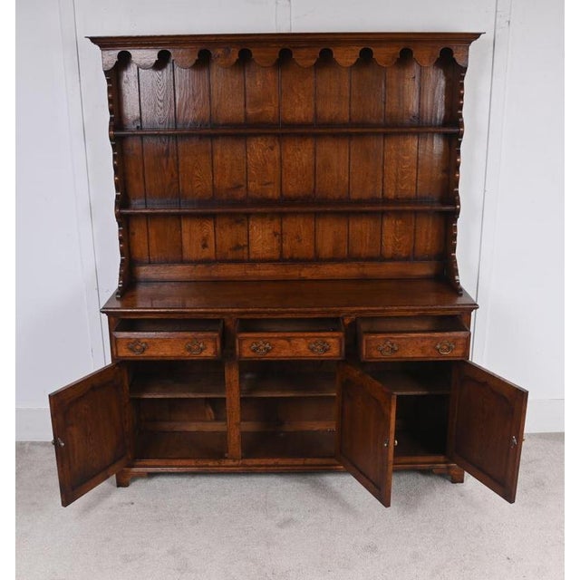 English Cupboard with Plate Rack in Oak For Sale - Image 3 of 6