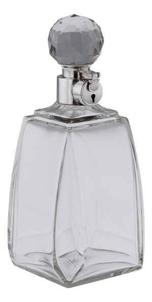 20th Century English Solid Silver & Glass Spirit Decanter from Mappin & Webb, 1929s