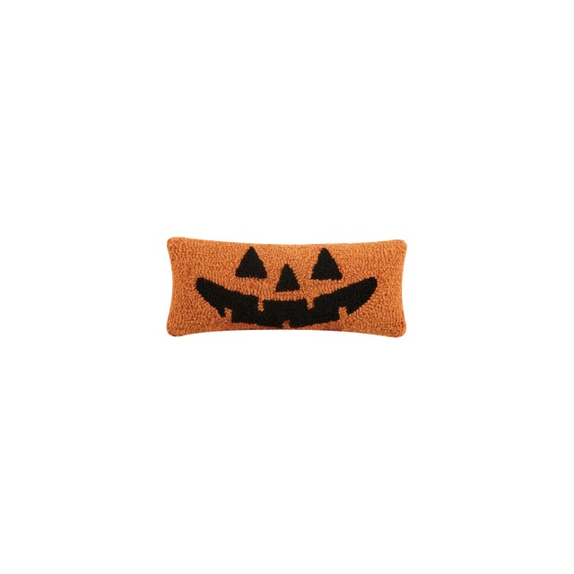 Traditional Jack-O-Lantern Hook Pillow 12" x 5" For Sale - Image 3 of 3