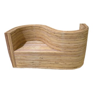 Vintage Pencil Reed Bamboo Rattan Conversation Chair For Sale