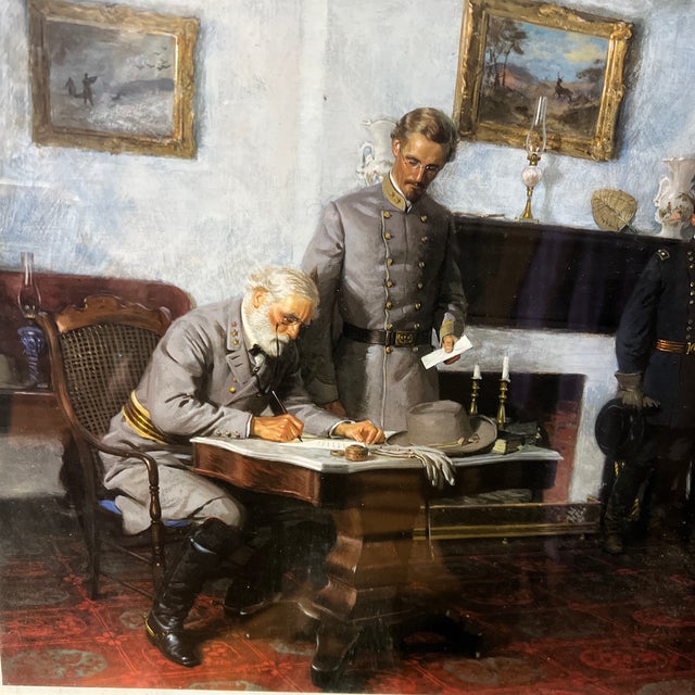 1980s 1986 Offset Print of Tom Lovell Titled Surrender at Appomattox Framed For Sale - Image 5 of 11