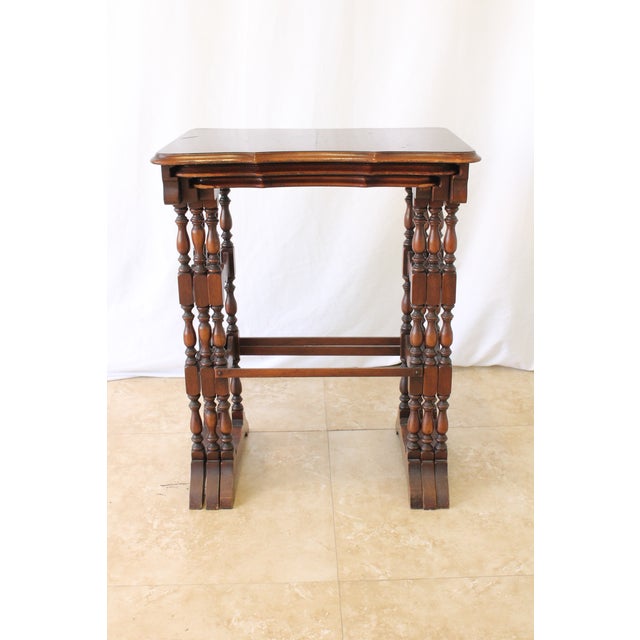 Vintage Victorian Burlwood Nesting Tables Set of 3 Chairish