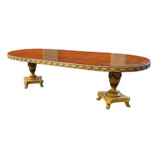 Vintage Karges Furniture Rosewood Oval Top Neoclassical Style Oval Extending Dining Table For Sale