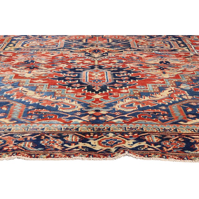 54166 Antique Persian Heriz Rug, 09'08 X 12'10 For Sale - Image 4 of 10