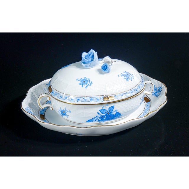 370 Apponyi Blue Porcelain Sauce Pot from Herend For Sale - Image 16 of 18