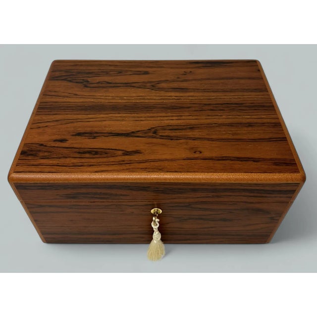 Modern Mahogany Ladys Gentlemans Handmade Jewelry Casket Box Manning Ireland Irish New For Sale - Image 3 of 12