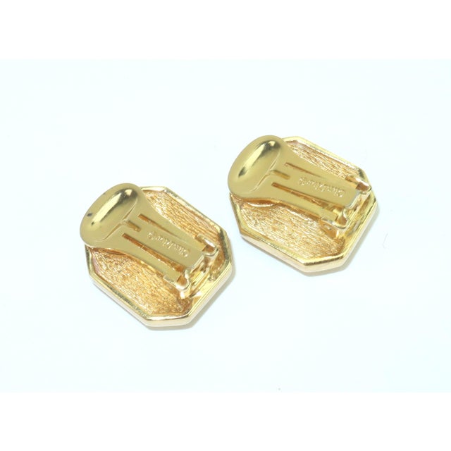 Sky Blue Christian Dior Blue Crystal & Rhinestone Gold Plated Earrings, 1980's For Sale - Image 8 of 11