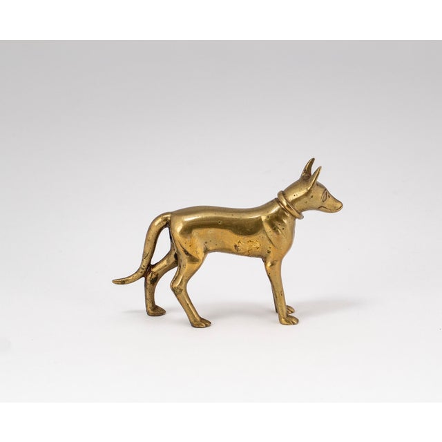 Hollywood Regency Stylized Brass Greyhound Sculpture on Marble Base, 1960s For Sale - Image 18 of 18