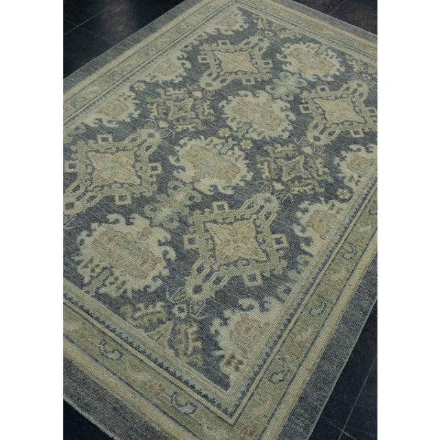 Turkish Turkish Oushak Rug 4'11" x 7'1" #17247 For Sale - Image 3 of 8