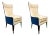 Caracole Couture Modern Navy Blue Velvet and White Linen Chairs - a Pair For Sale