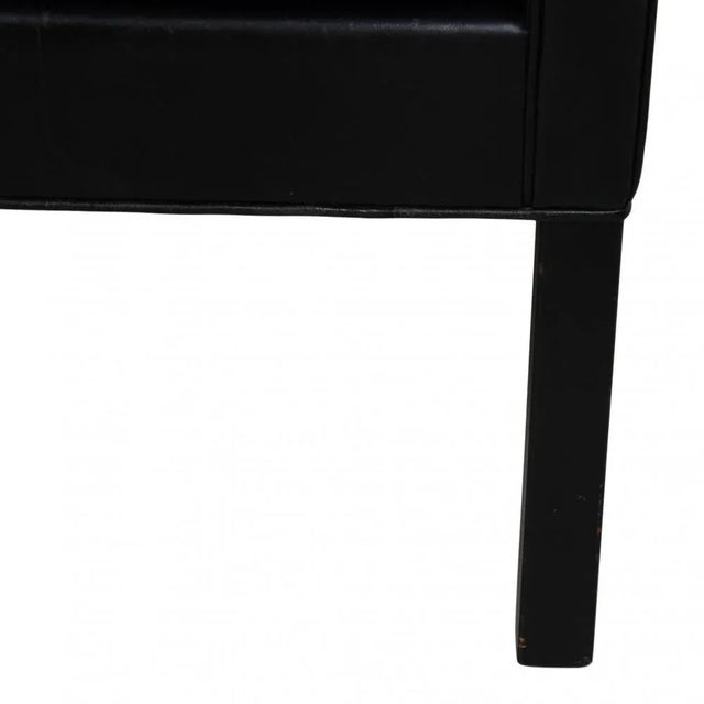 Black Black Leather Wingchair by Børge Mogensen for Fredericia For Sale - Image 8 of 9