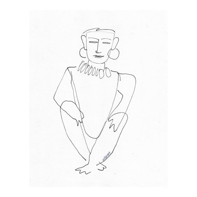 1930s Helen Malta Tribal Drawing For Sale