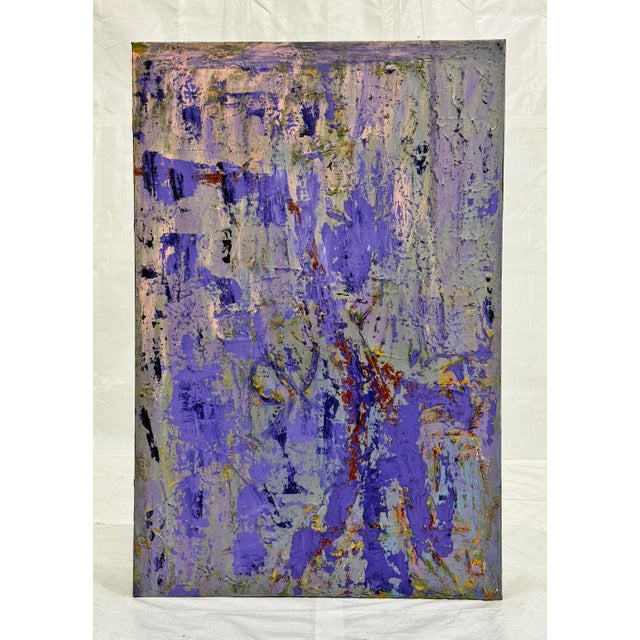 Abstract Sharon Cannon "Lavender" Abstract Oil Painting Textural Modern Art For Sale - Image 3 of 18