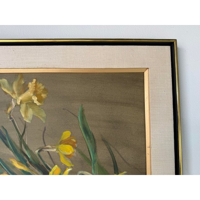 1970’s J. Schumacher Floral Still Life Oil on Board Painting – Framed For Sale In Miami - Image 6 of 12