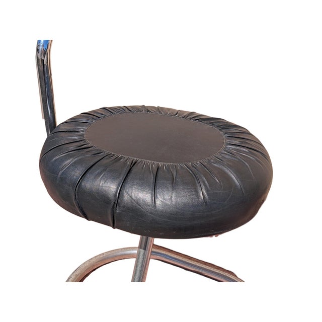 Black Leather Cobra Chairs attributed to Giotto Stoppino, Italy, 1970s, Set of 4 For Sale - Image 6 of 12