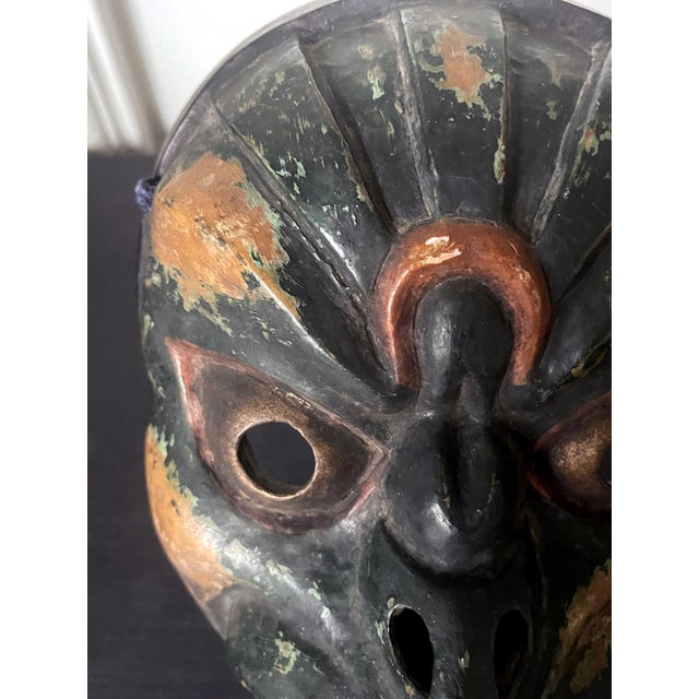 Paint Japanese Wood Bugaku Mask of Korobase Edo Period For Sale - Image 7 of 18