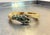 1950s-60s Cartier style gold tone/rhinestone hinged cuff bracelet. Excellent condition.