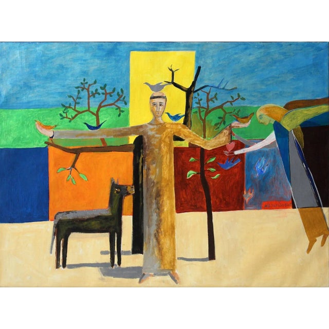 2000 - 2009 Iszchan Nazarian, Saint Francis, Oil on Canvas, 2009 For Sale - Image 5 of 5