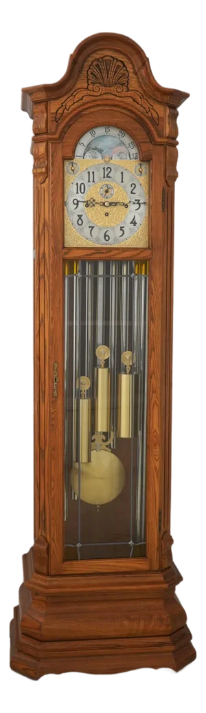 Herschede Oak Thomas Jefferson 9 Tube Grandfather Clock