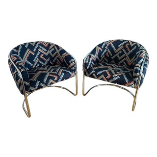 Chrome Cantilever “Club Tub” Chairs by Thonet For Sale
