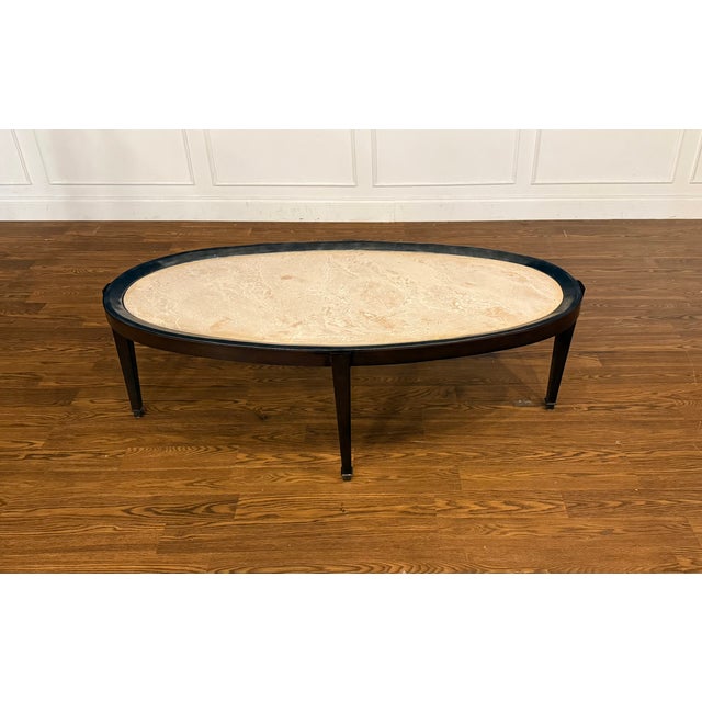 2020s Maitland - Smith Oval Transitional Style Cocktail Table For Sale - Image 5 of 14