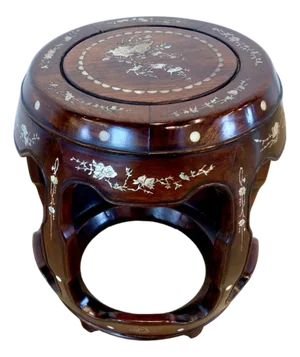 Mid-20th Century Chinese Hardwood Barrel Form Garden Stool