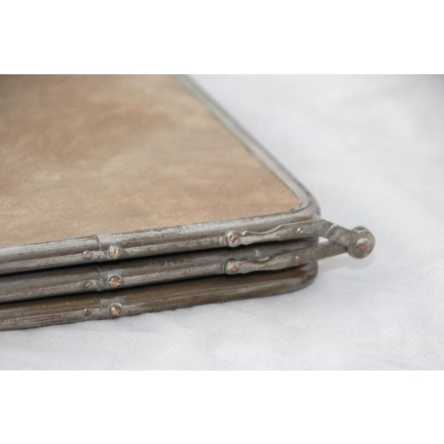 Metal Vintage French Barber Mirror, 1950s For Sale - Image 7 of 16