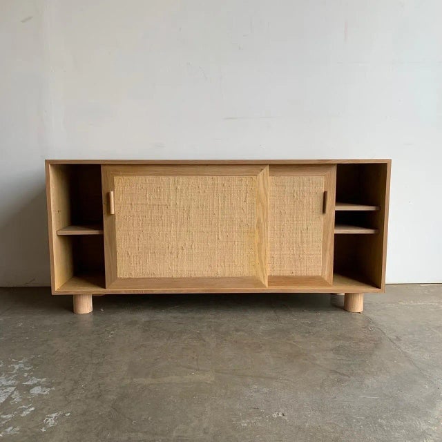 Not Yet Made - Made To Order Made to Order White Oak Cane Credenza For Sale - Image 5 of 10