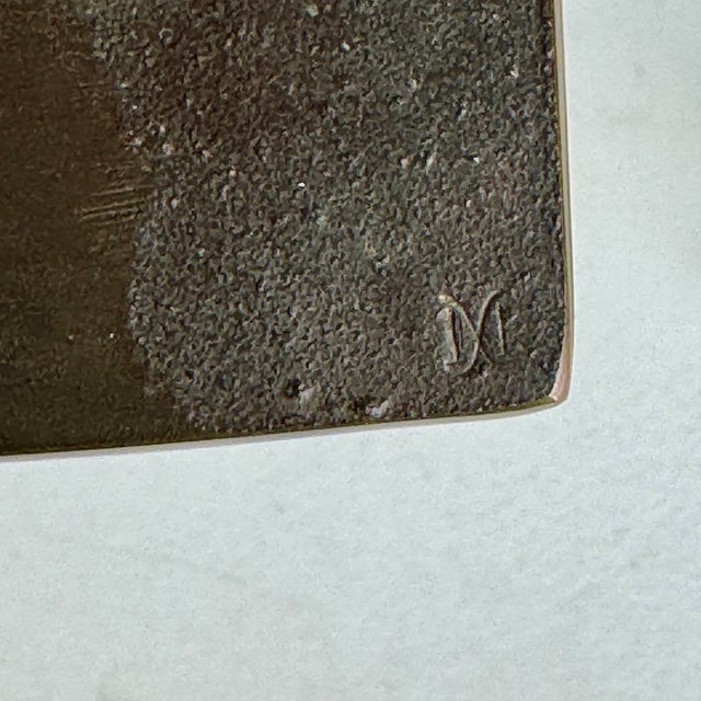 Antique Pair of Solid Bronze Art Nouveau French Candlesticks in Column Design and Brass Finish For Sale - Image 10 of 13