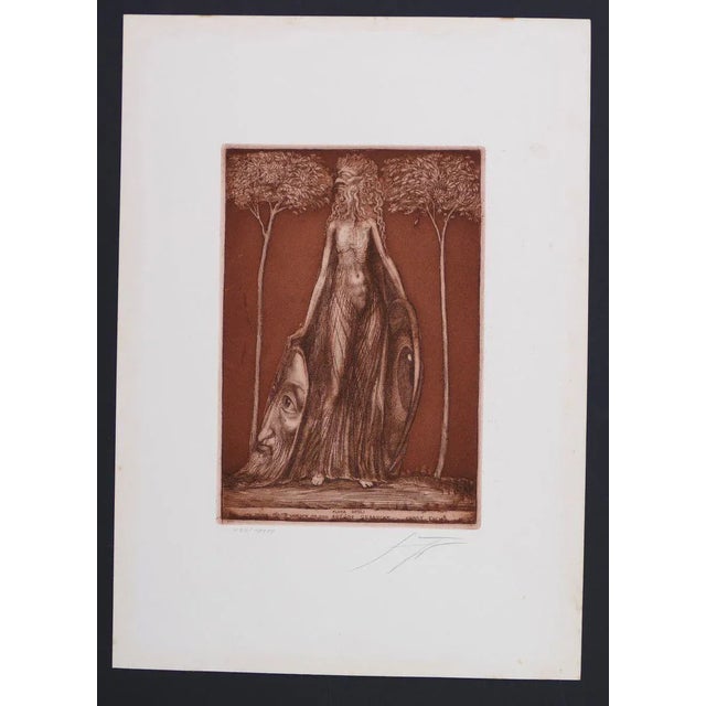 Flora Okuli - Original Etching by Ernst Fuchs - Late 20th Century Late 20th Century For Sale - Image 3 of 5