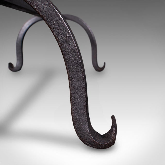 Pair of Antique Fire Dogs, English, Blacksmith Made, Andirons, Gothic, Edwardian For Sale - Image 10 of 10