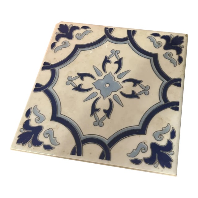 1970s Portuguese Blue and White Tile For Sale