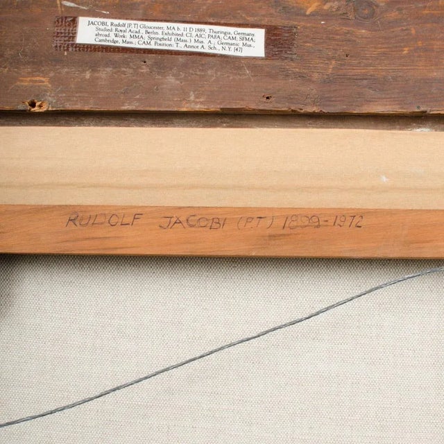 Rudolf Jacobi (German, 1889 - 1972) a Snow Covered Village, Oil on Canvas Painting. For Sale - Image 12 of 12