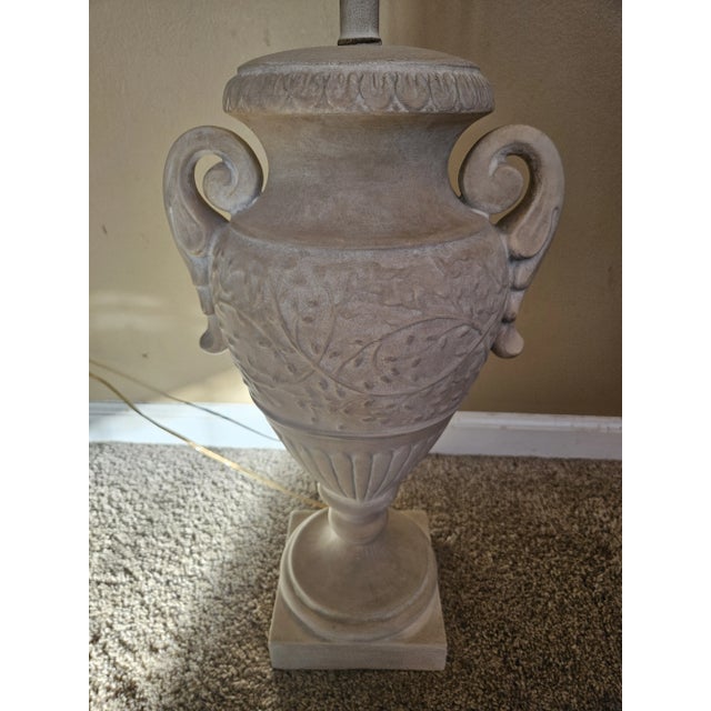 Neoclassical Vintage Terra Cotta Neoclassical Lamp For Sale - Image 3 of 9