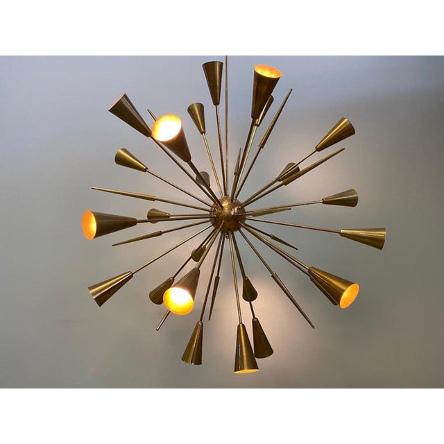 Italian Sputnik Brass Chandelier, 1970 For Sale - Image 11 of 11