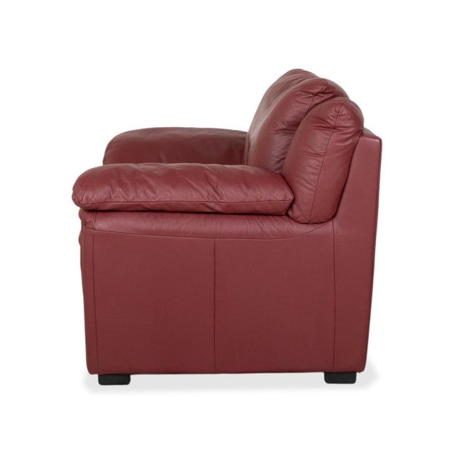 Red Leather Lounge Chair from Natuzzi For Sale - Image 11 of 13