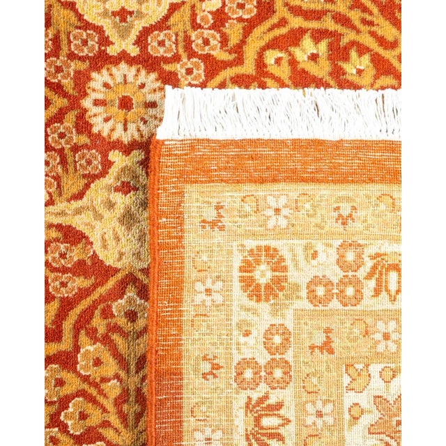 2000 - 2009 Mogul, One-of-a-Kind Hand-Knotted Area Rug in Orange, 8' 2" x 8' 4" For Sale - Image 5 of 8