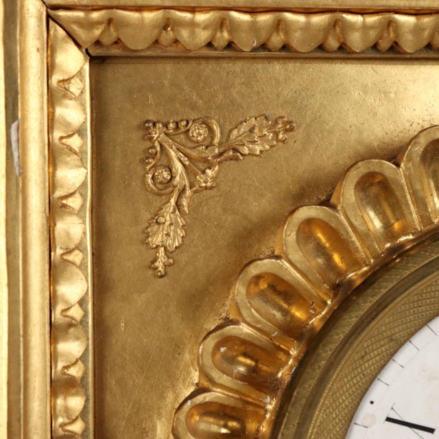Gilded Wooden Wall Clock For Sale - Image 4 of 12