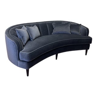 Mohair Curved Sofa For Sale