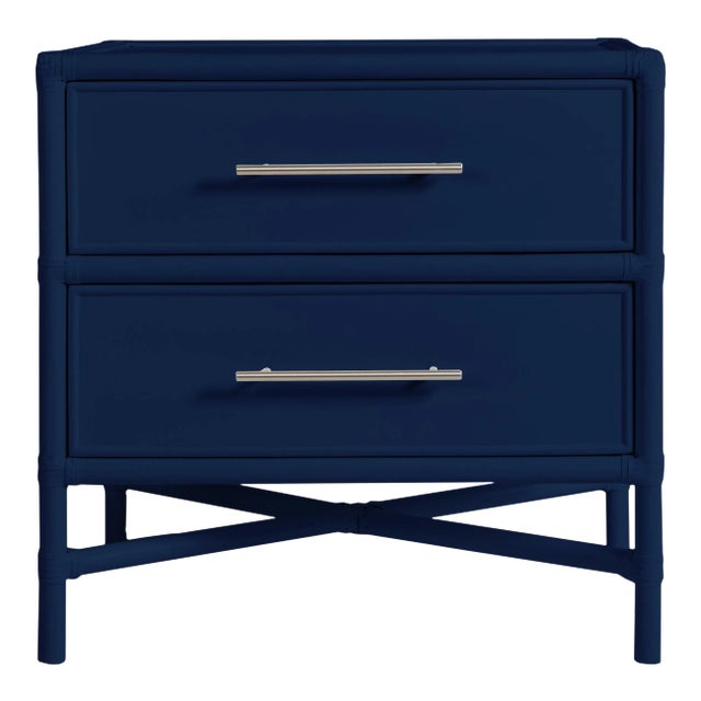 Verona Two-Drawer Nightstand in Navy For Sale