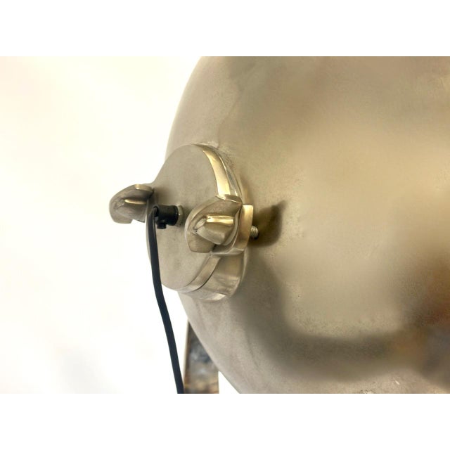 Large Vintage Tripod Aluminum Nickled Floor Lamp, 1980s For Sale - Image 12 of 18