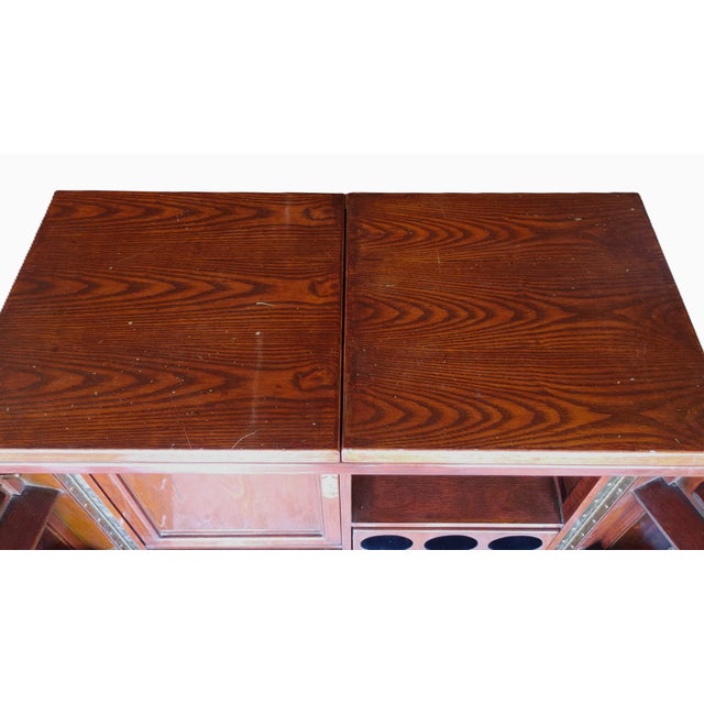 Asian Chinese Hand Carved Dry Bar Folding Flip Top 20th Century For Sale - Image 11 of 16