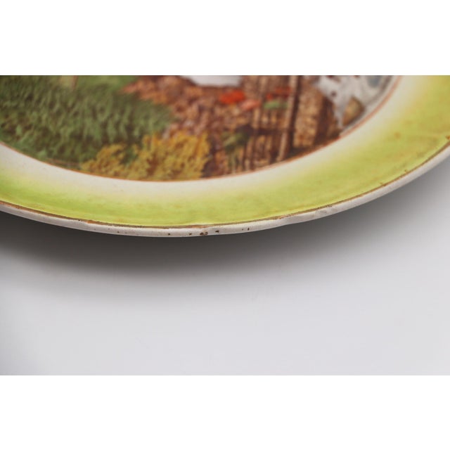 1900s Glen Helen Fall, Isle of Man Wall Plate, Portuguese Export For Sale - Image 9 of 12