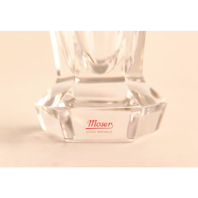 Faceted Moser Vase With Gold Frieze For Sale - Image 6 of 12