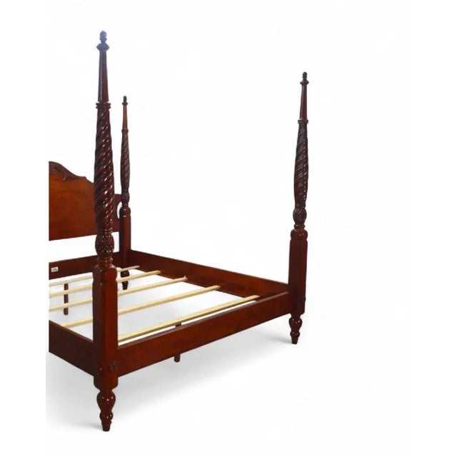 Ethan Allen British Classics King Four-Poster Bed — Solid Cherry For Sale In Houston - Image 6 of 9