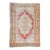 1950s Vintage Oushak Medallion Rust Red Brown Small Accent Hand-Knotted Wool Rug 1950s - 4’3” X 6’ For Sale