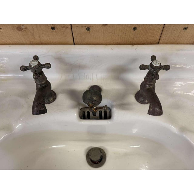 Pedestal Sink in Earthenware For Sale - Image 4 of 11