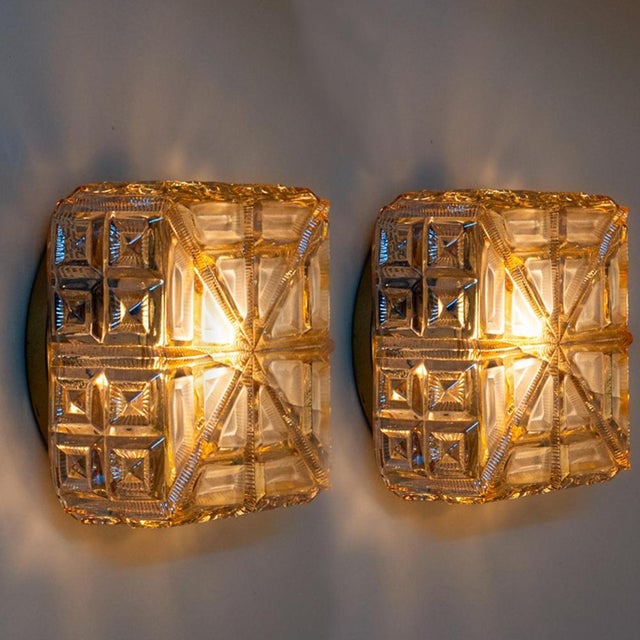 Square Amber Glass Flush Mounts in the style of Tynell, 1960 For Sale - Image 18 of 18