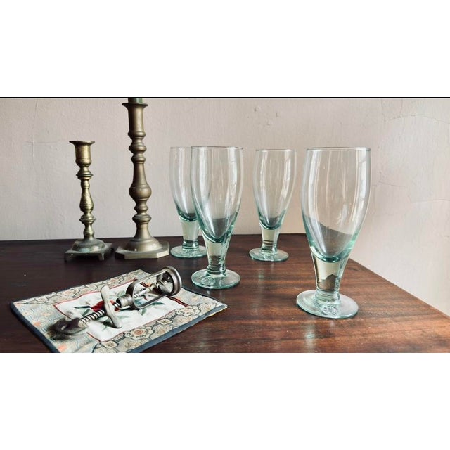 Vintage Perrier Handblown Cocktail Tumblers, S/4 For Sale - Image 4 of 7