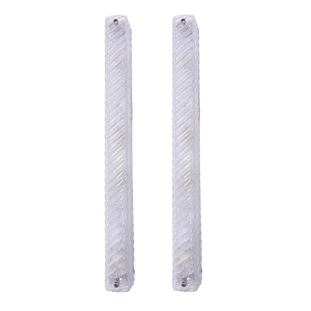 Large Frosted Murano Glass Mirror Wall Sconces from Eglo, Austria, 1960, Set of 2 For Sale - Image 11 of 11